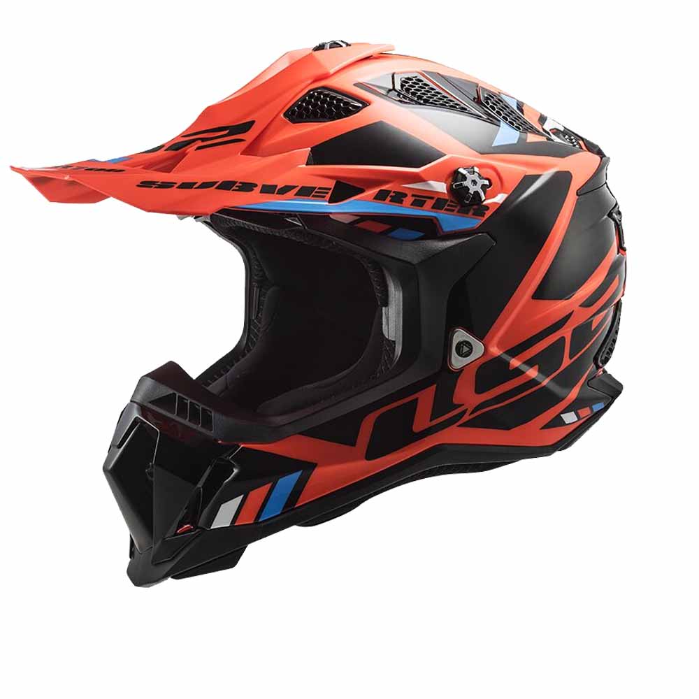 LS2 MX700 Subverter Stomp Fluo Orange Schwarz Motocross Helm Größe 2XL