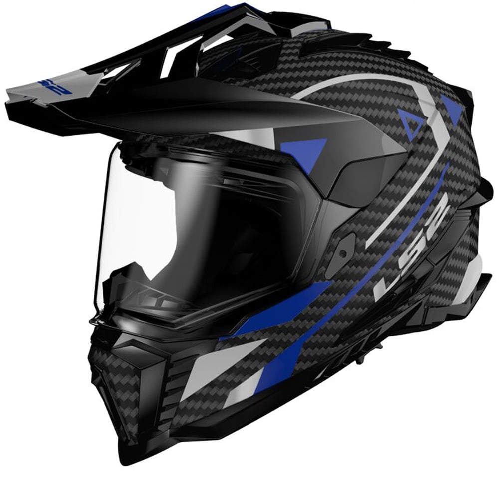 LS2 MX701 Explorer Carbon Adventure Blau Adventure Helm Größe S