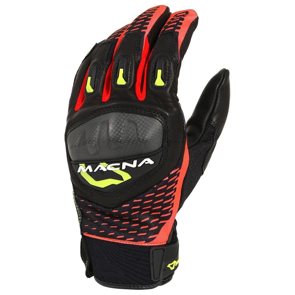 Macna Siroc Gants De Moto Noir Rouge Jaune S