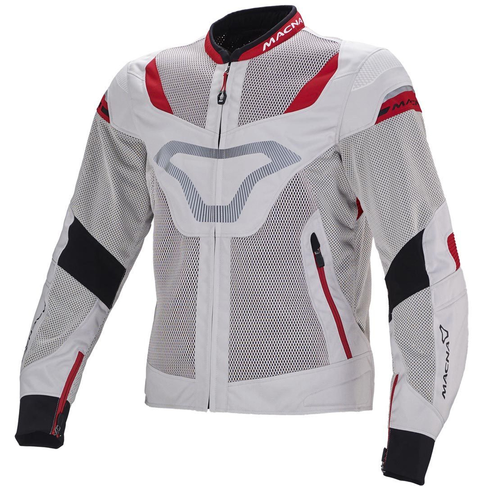 Macna Rotor Jacket Black Light Gray Red Size S