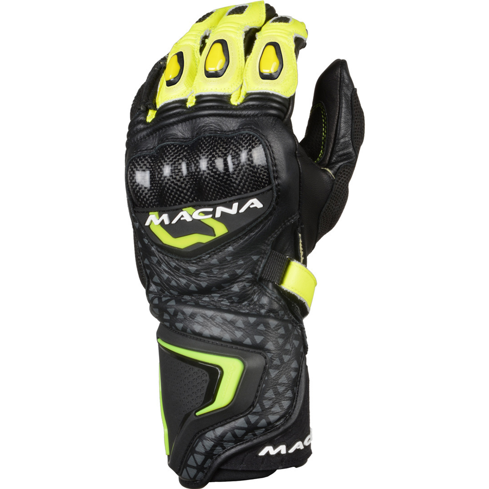 Macna Track R Guantes Negro Gris Amarillo Neon L