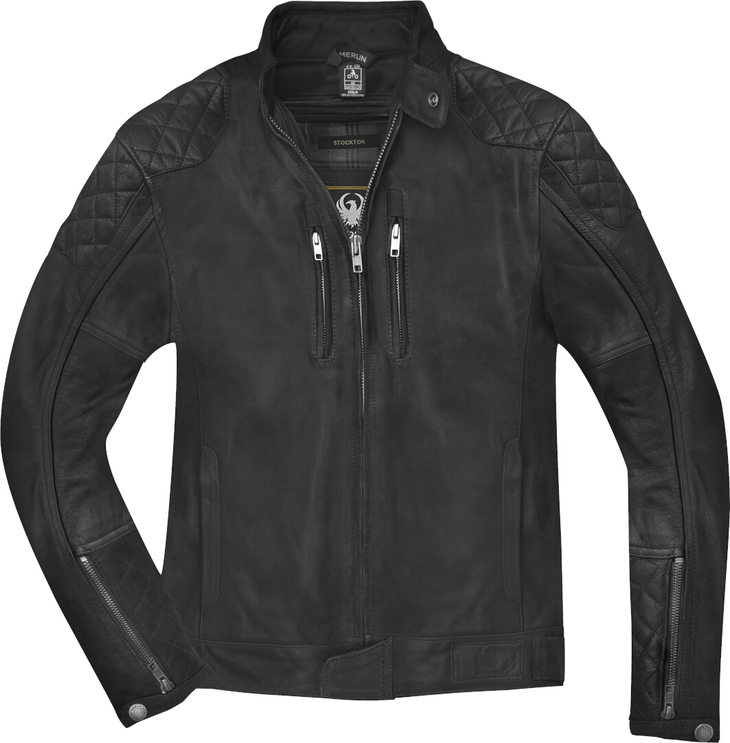 Merlin Stockton Leder-Motorradjacke Schwarz Größe 2XL