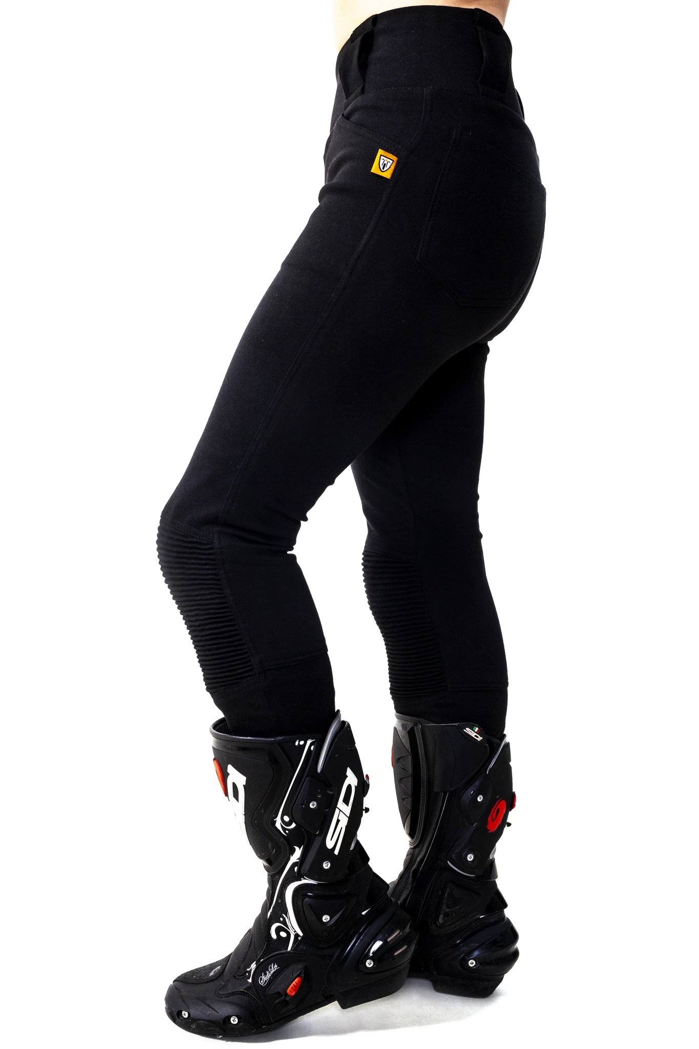 MotoGirl Ribbed Knee Courte Pantalon 32