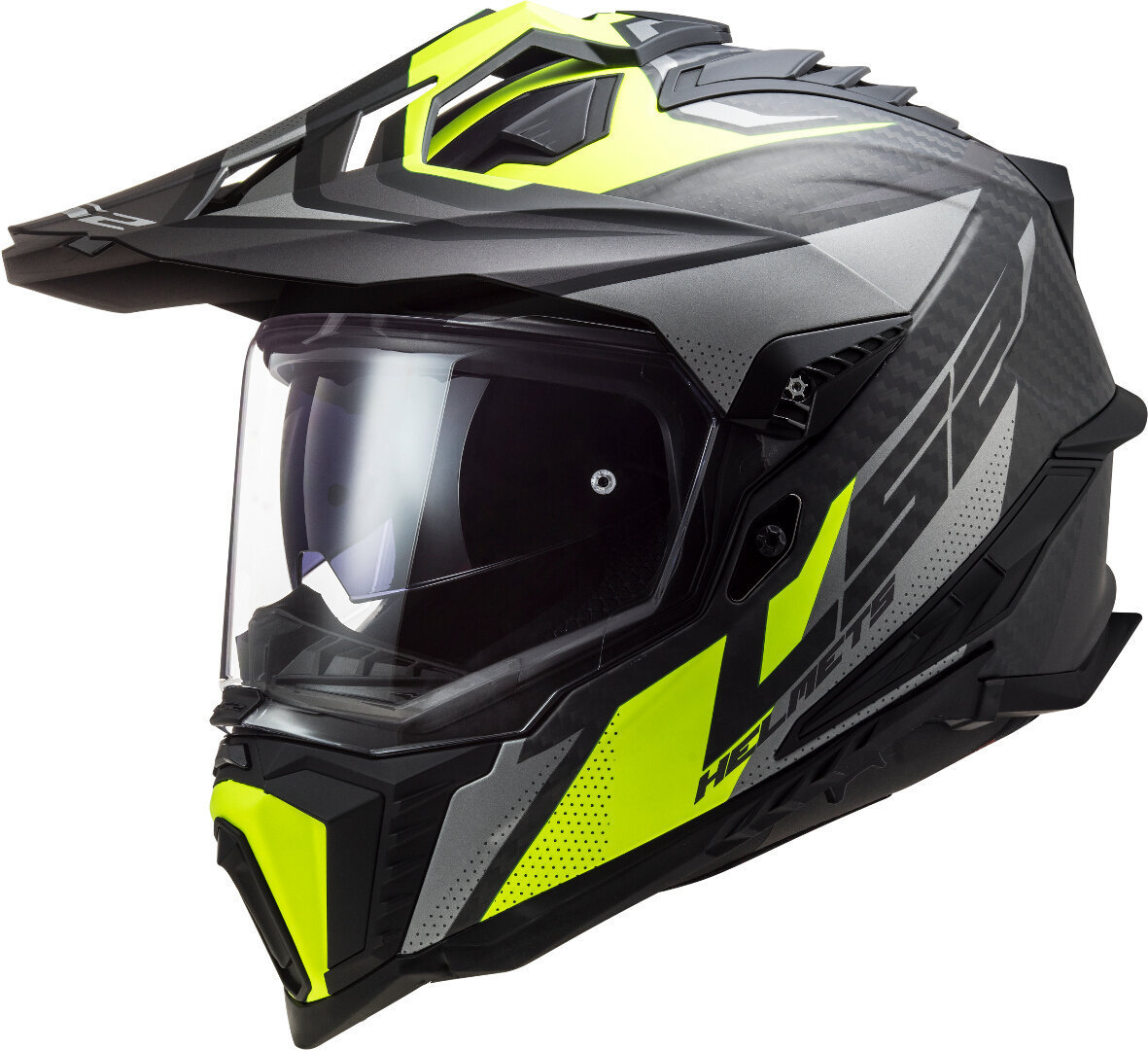 LS2 MX701 C Explorer Focus Matt Titanium Hivis Yellow S