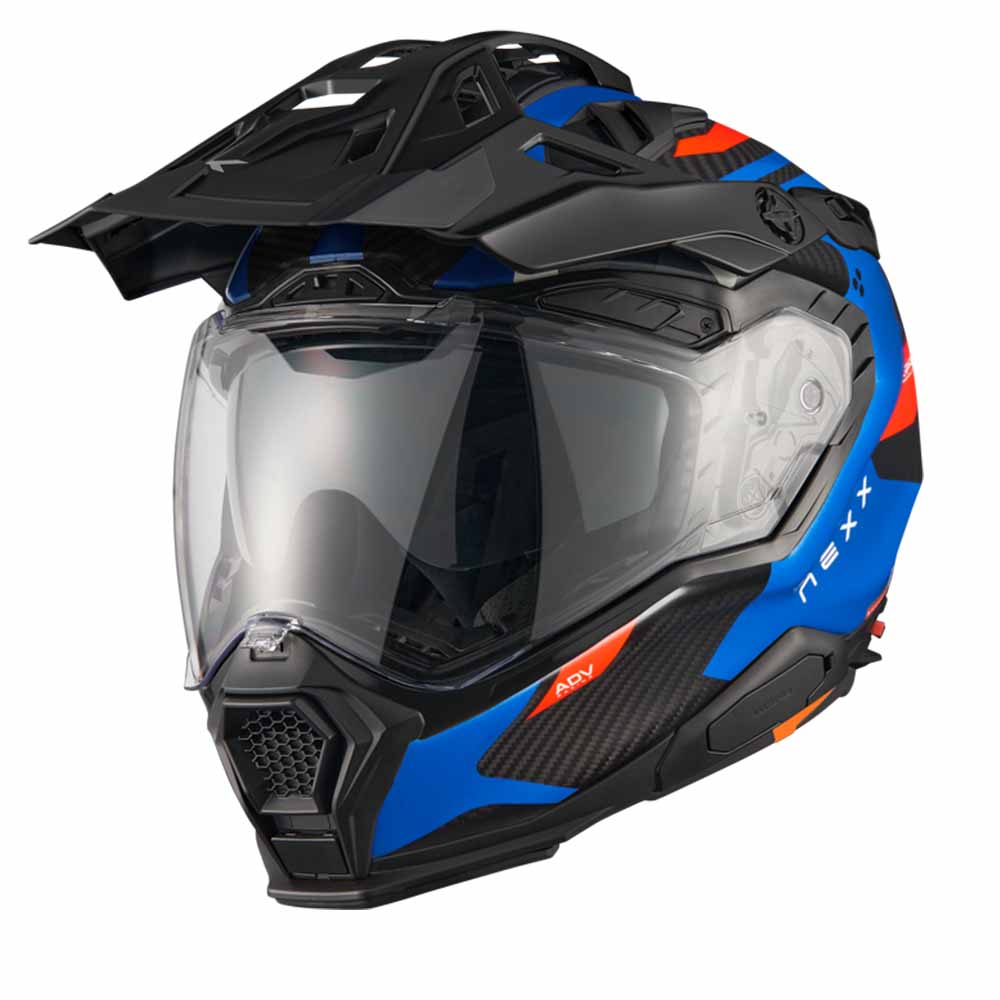 Nexx X.WED3 Keyo Blau Rot Matt Adventure Helm Größe L