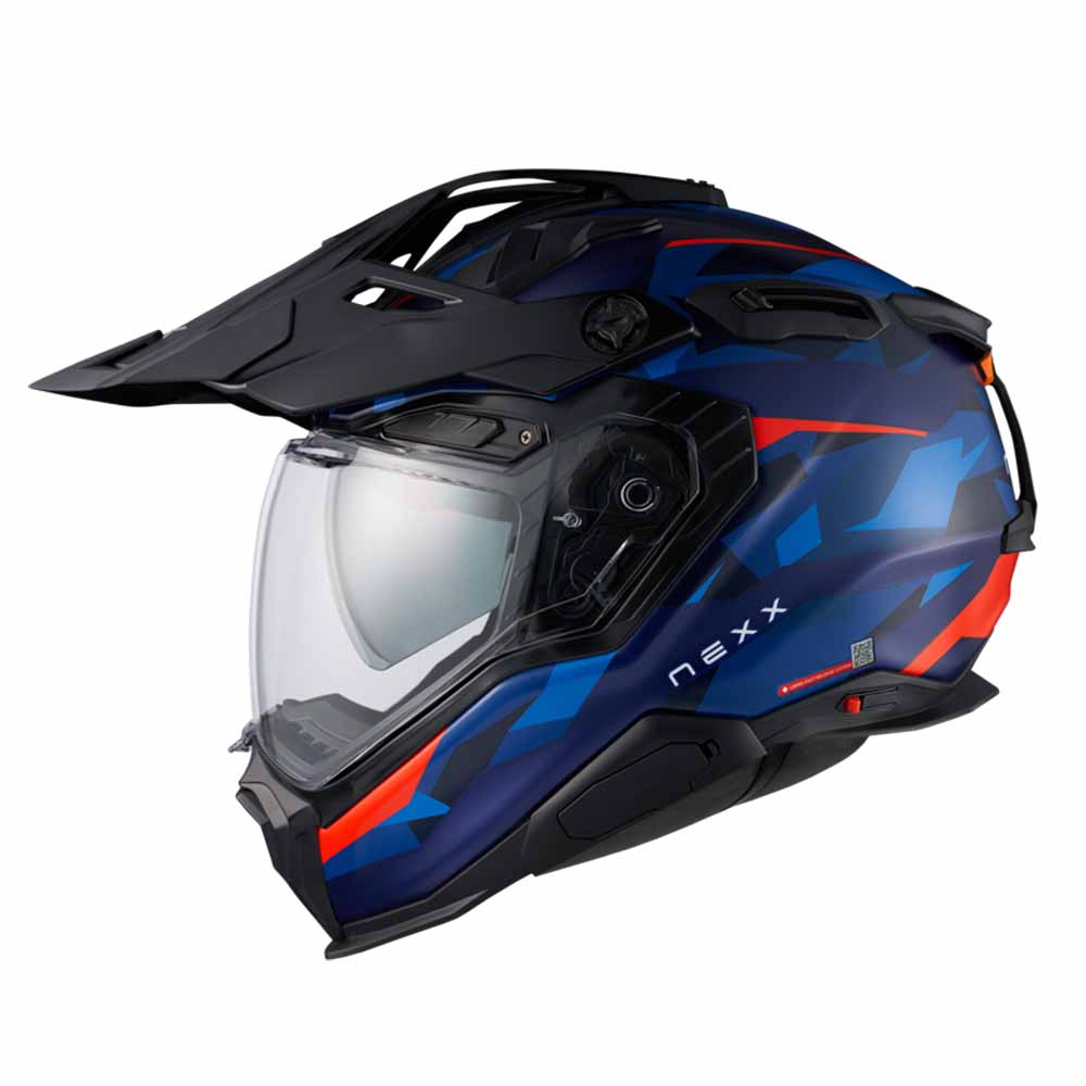 Nexx X.WED3 Trailmania Blau Rot Matt Adventure Helm Größe S