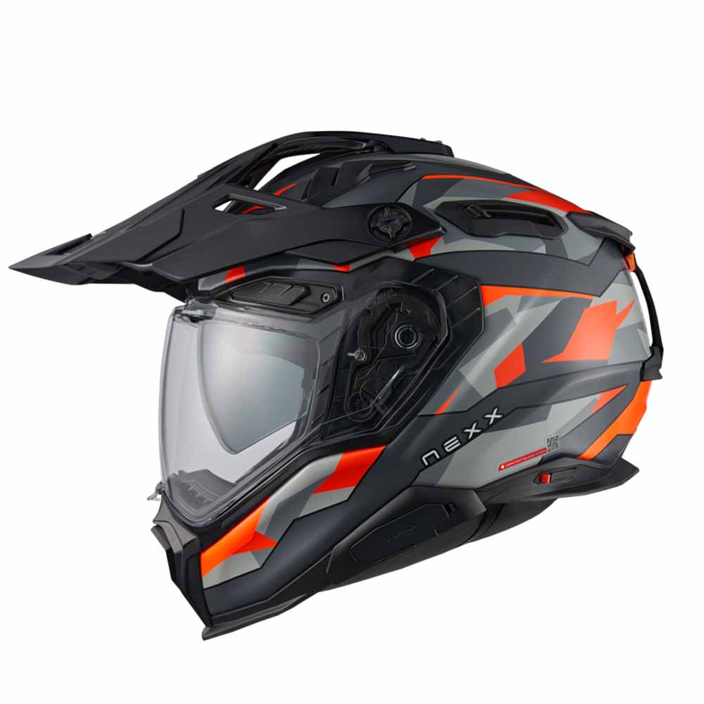 Nexx X.WED3 Trailmania Grau Orange Matt Adventure Helm Größe 2XL