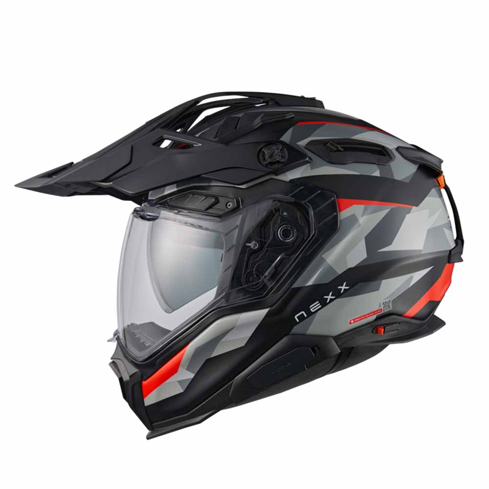 Nexx X.WED3 Trailmania Grau Rot Matt Adventure Helm Größe XS