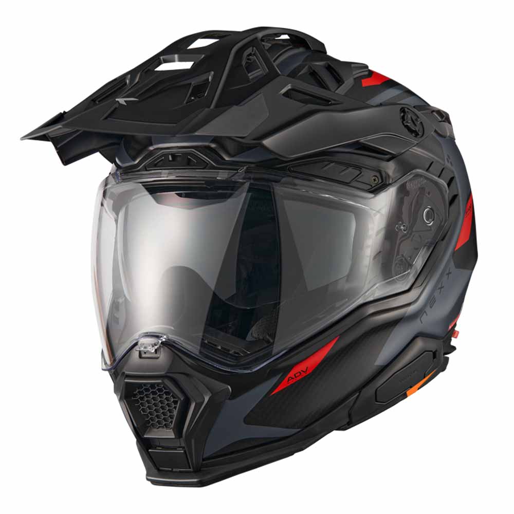 Nexx X.WED3 Keyo Grau Rot Matt Adventure Helm Größe XS