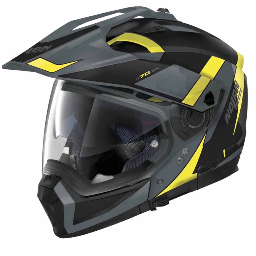 Nolan N70-2 X 06 Skyfall N-C 058 Slate Grau Gelb Schwarz Multi Helm Größe XS
