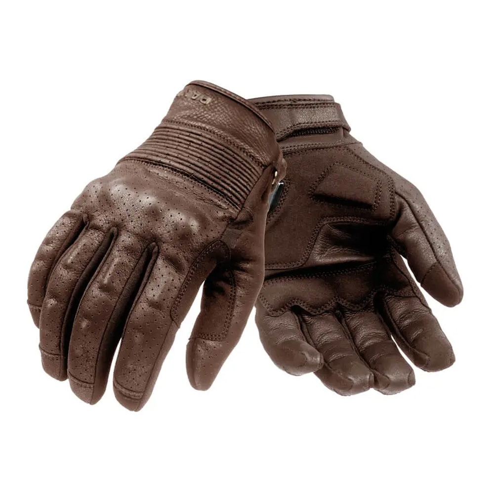 Pando Moto Onyx Braun Leder Motorradhandschuhe Größe S