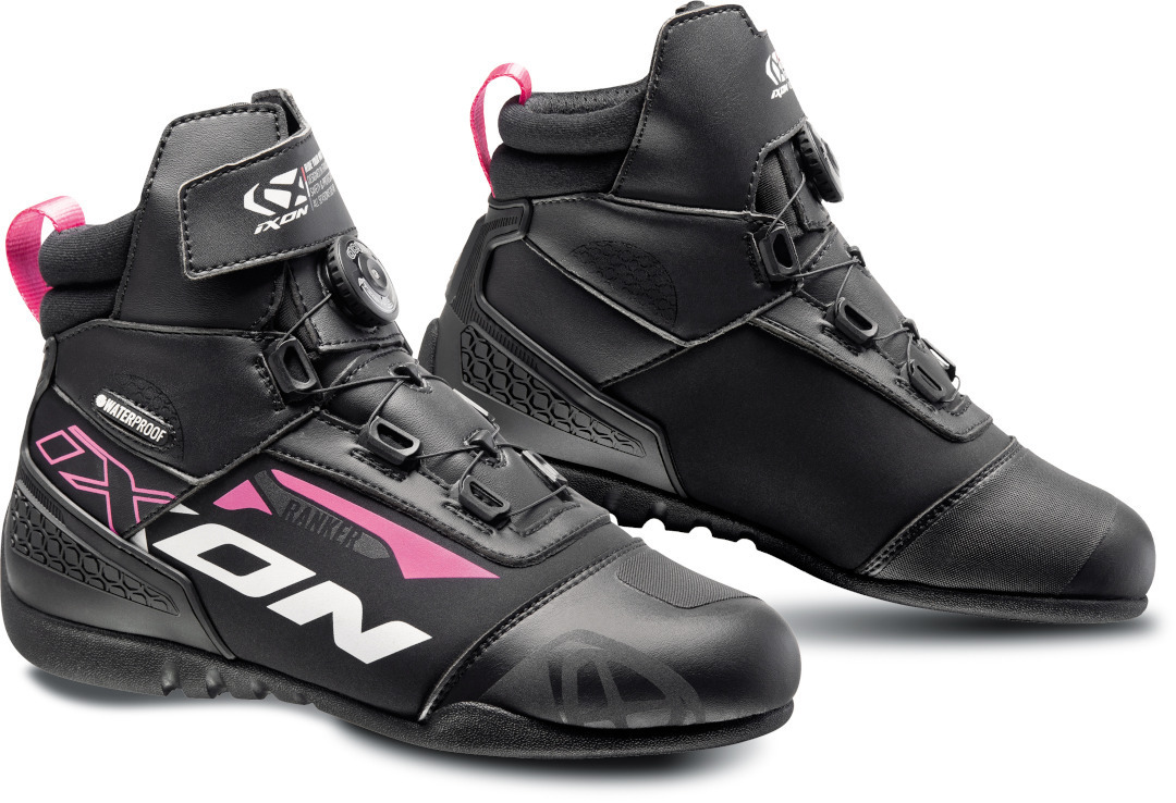 Ixon Ranker WP Lady Schwarz Weiß Fuchsia Motorrad Schuhe Größe 37