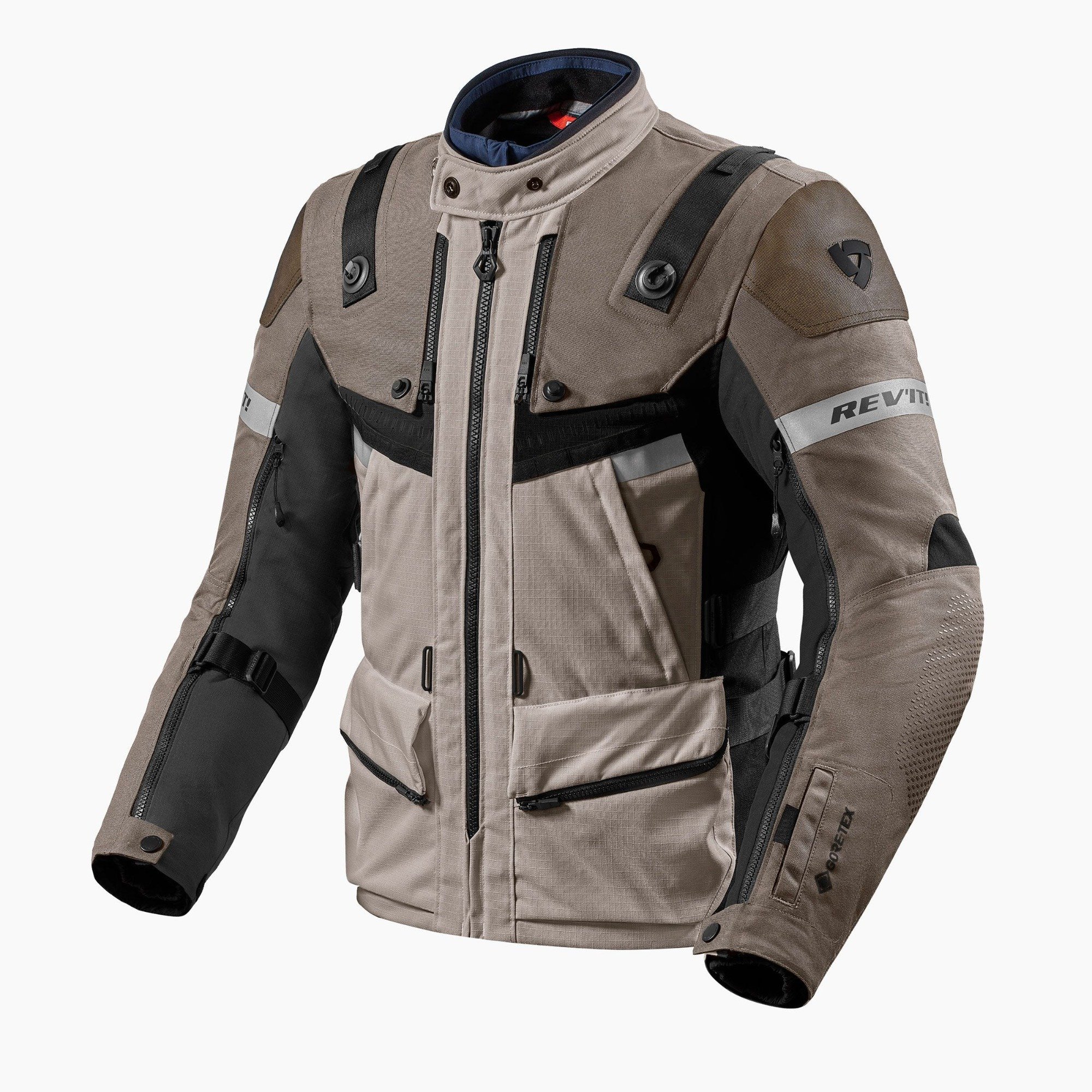 Zdjęcia - Odzież motocyklowa Defender REV'IT!  3 GTX Jacket Sand Black Size XL 