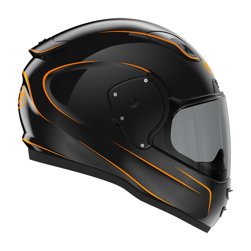 ROOF RO200 Neon Black Orange Full Face Helmet Size 2XL