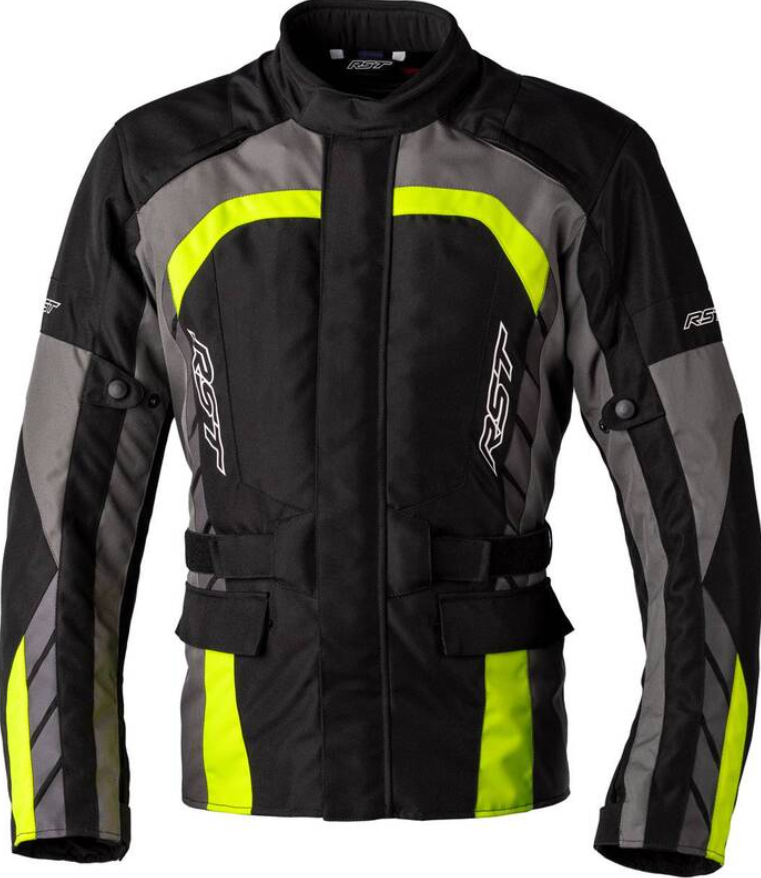 RST Alpha 5 Ce Mens Textile Schwarz Grau Neon Gelb Jacke Größe 42