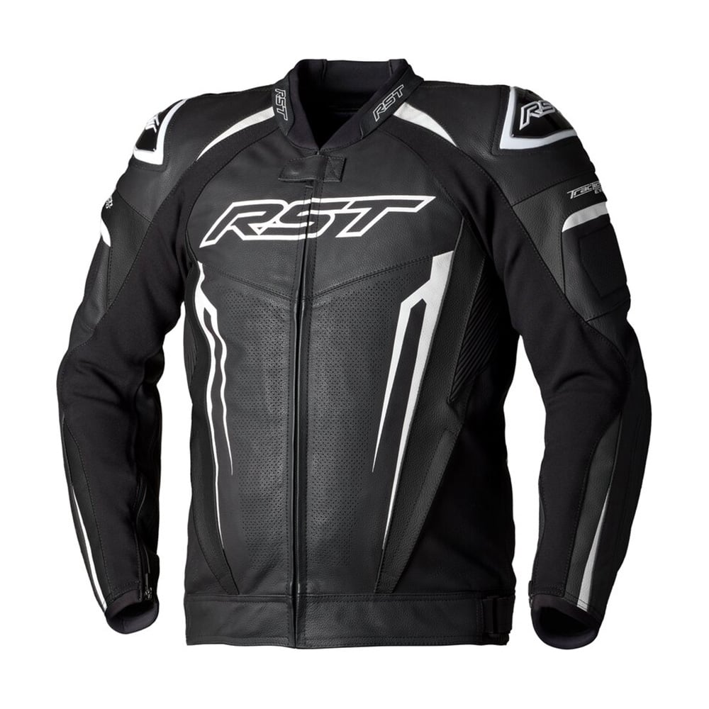 RST Tractech Evo 5 Lederjacke Schwarz Weiß Schwarz Größe 56