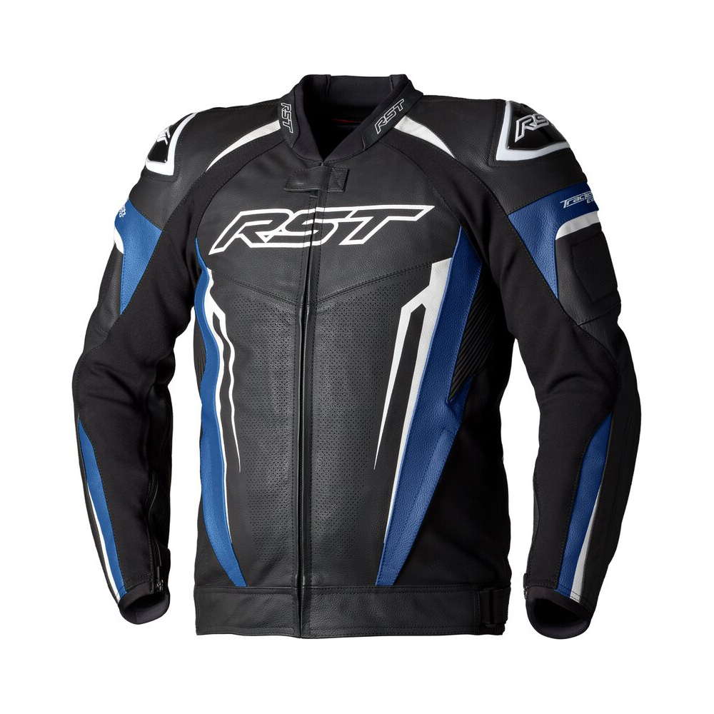 RST Tractech Evo 5 Lederjacke Blau Schwarz Weiß Größe 58