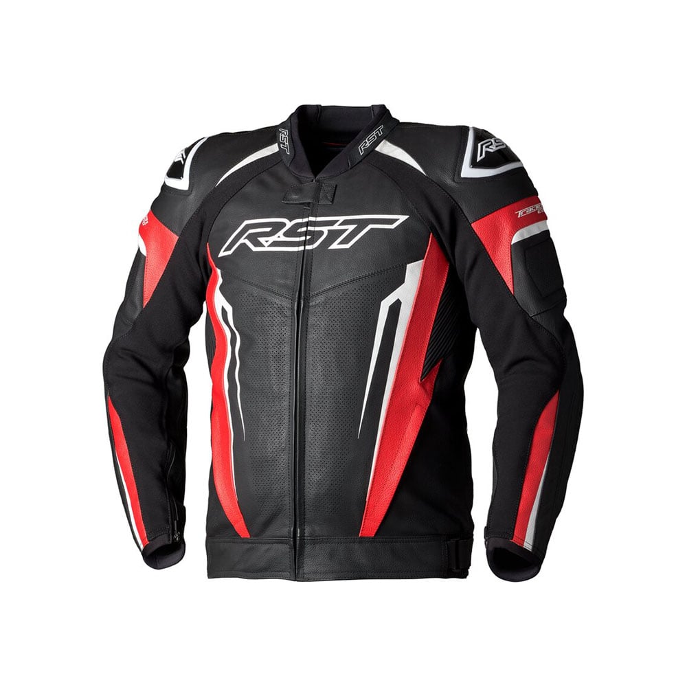 RST Tractech Evo 5 Lederjacke Rot Schwarz Weiß Größe 54