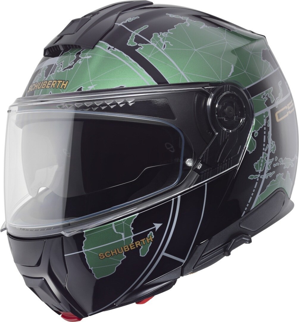 Schuberth C5 Globe Matt Schwarz Grün Klapphelm Größe S