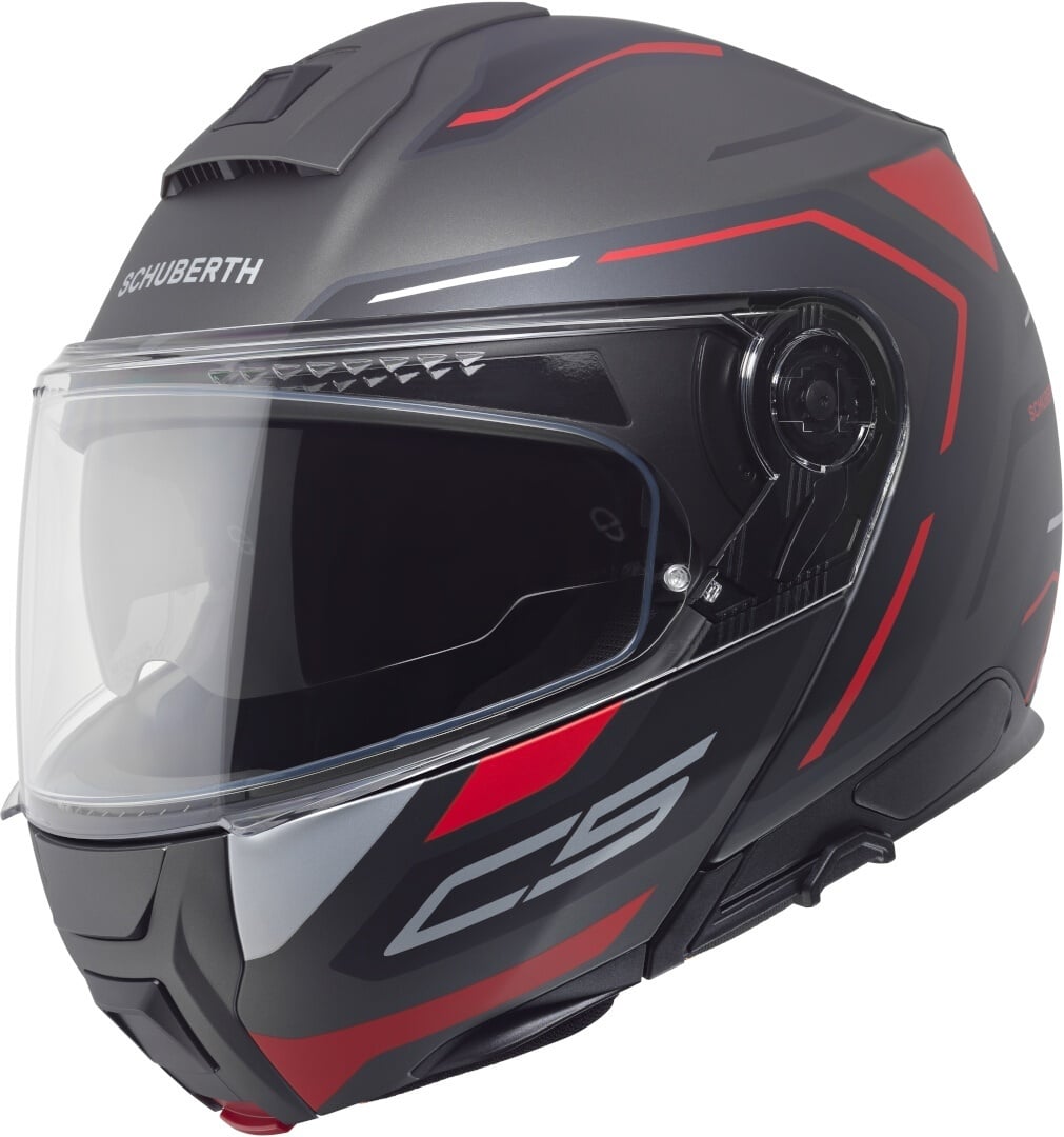 Schuberth C5 Omega Matt Anthrazit Schwarz Rot Klapphelm Größe M
