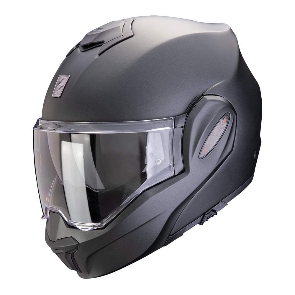 Photos - Motorcycle Helmet Scorpion Exo-Tech Evo Pro Solid Matt Pearl Black Modular Helmet Size L