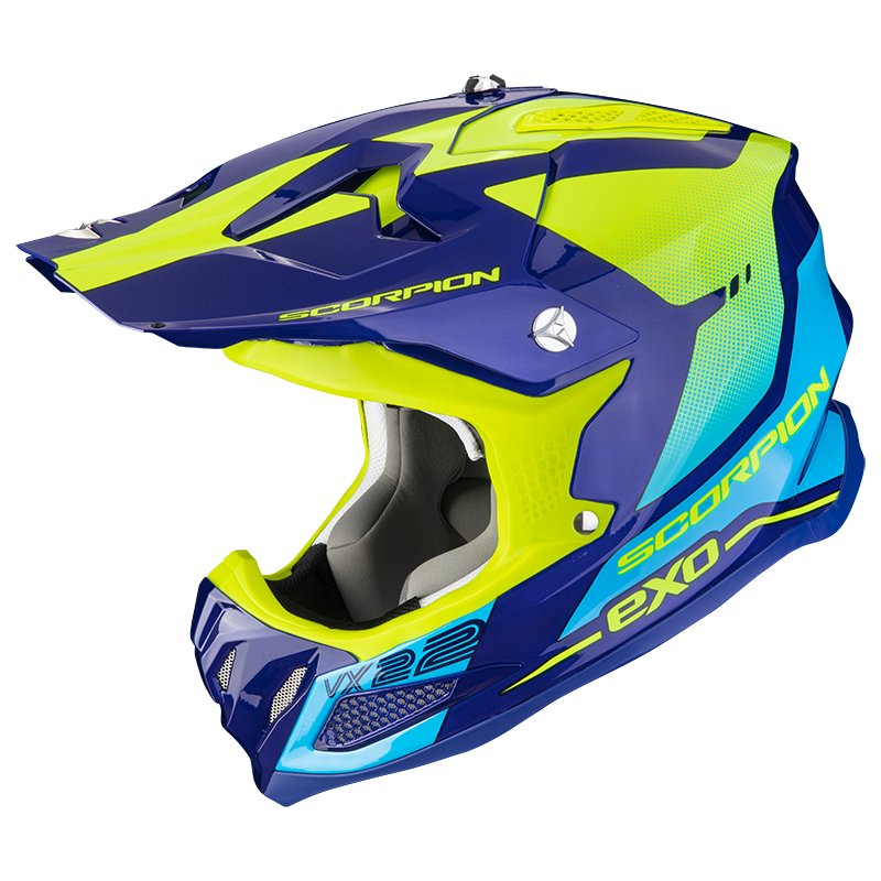 Scorpion VX-22 Air Attis Blue-Neon Yellow Offroad Helmet S