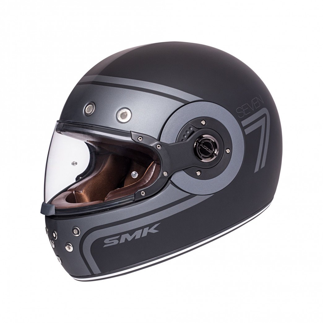 SMK Retro Seven Flat Black Full Face Helmet S