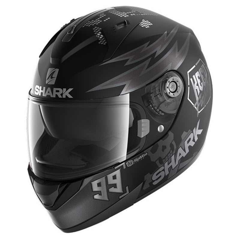 Shark Ridill 1.2 Catalan Bad Boy KAS Mat Black Anthracite Silver Full Face Helmet Size XS