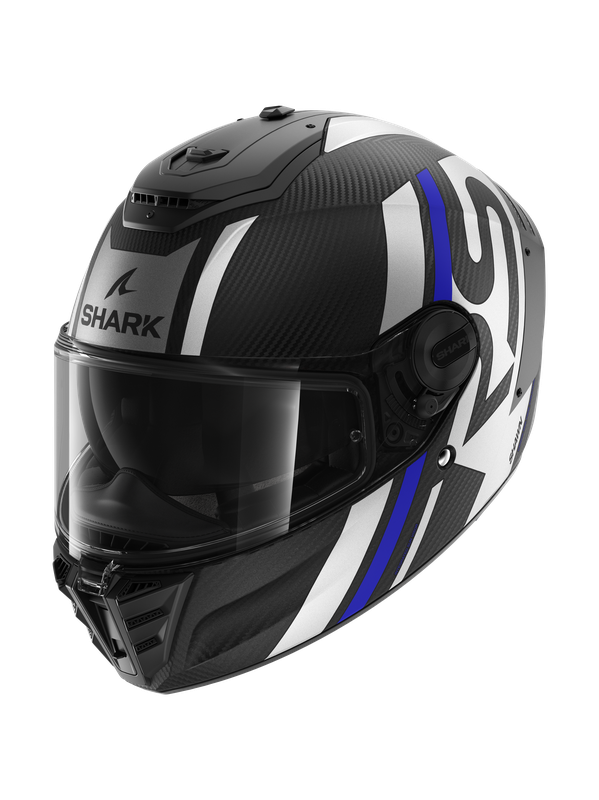 Shark Spartan RS Carbon Shawn Matt Carbon Blau Silber DBS Integralhelm Größe XS