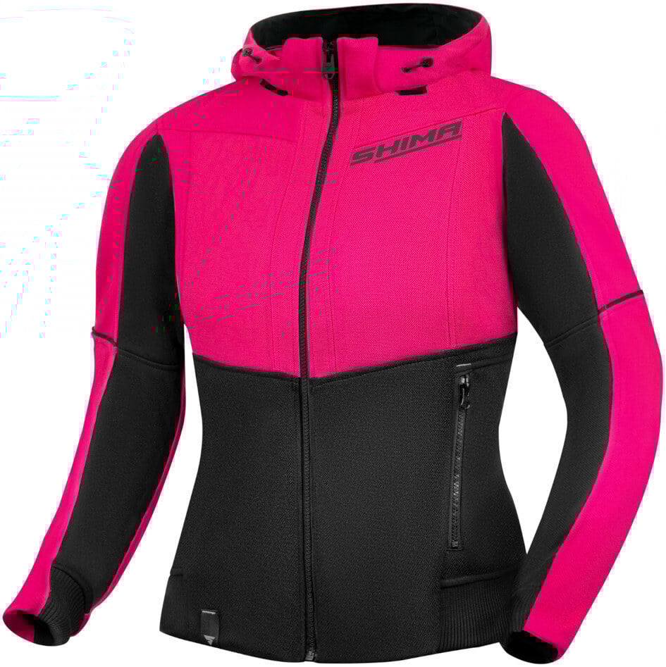 SHIMA Daybreaker Damen Pink Schwarz Motorrad Zip Hoodie Größe XS