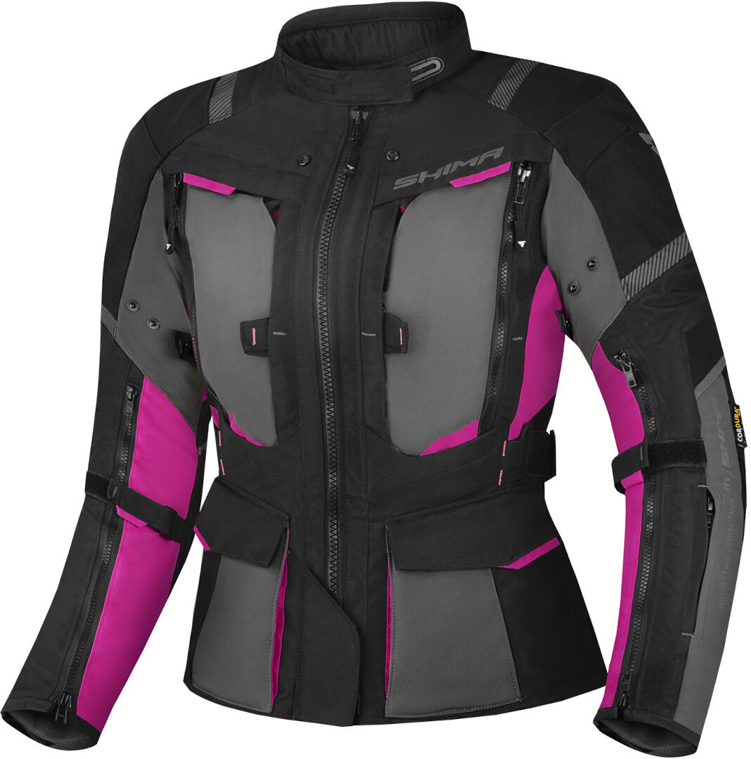 SHIMA Hero 2.0 Wasserdichte Damen Schwarz Fuchsia Motorrad Textiljacke Größe XS