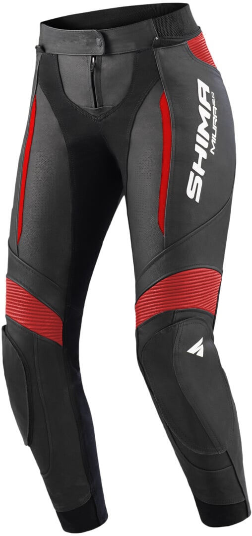SHIMA Miura 2.0 Damen Schwarz Rot Motorrad Lederhose Größe 32