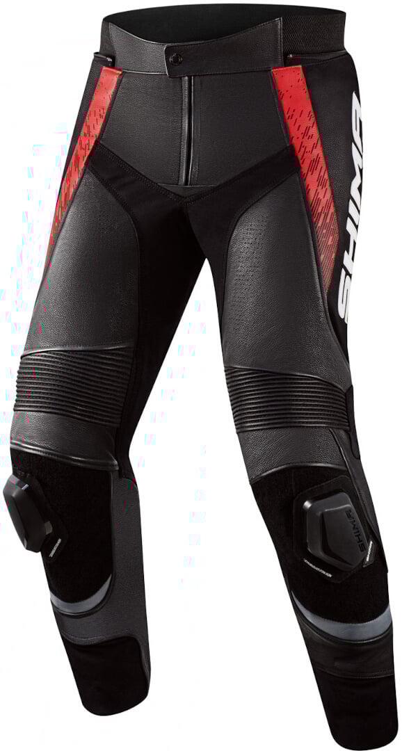 SHIMA STR 2.0 Schwarz Rot Motorrad Lederhose Größe 56