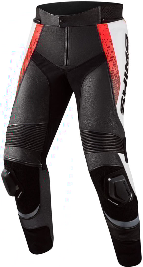 SHIMA STR 2.0 Schwarz Weiß Rot Motorrad Lederhose Größe 52