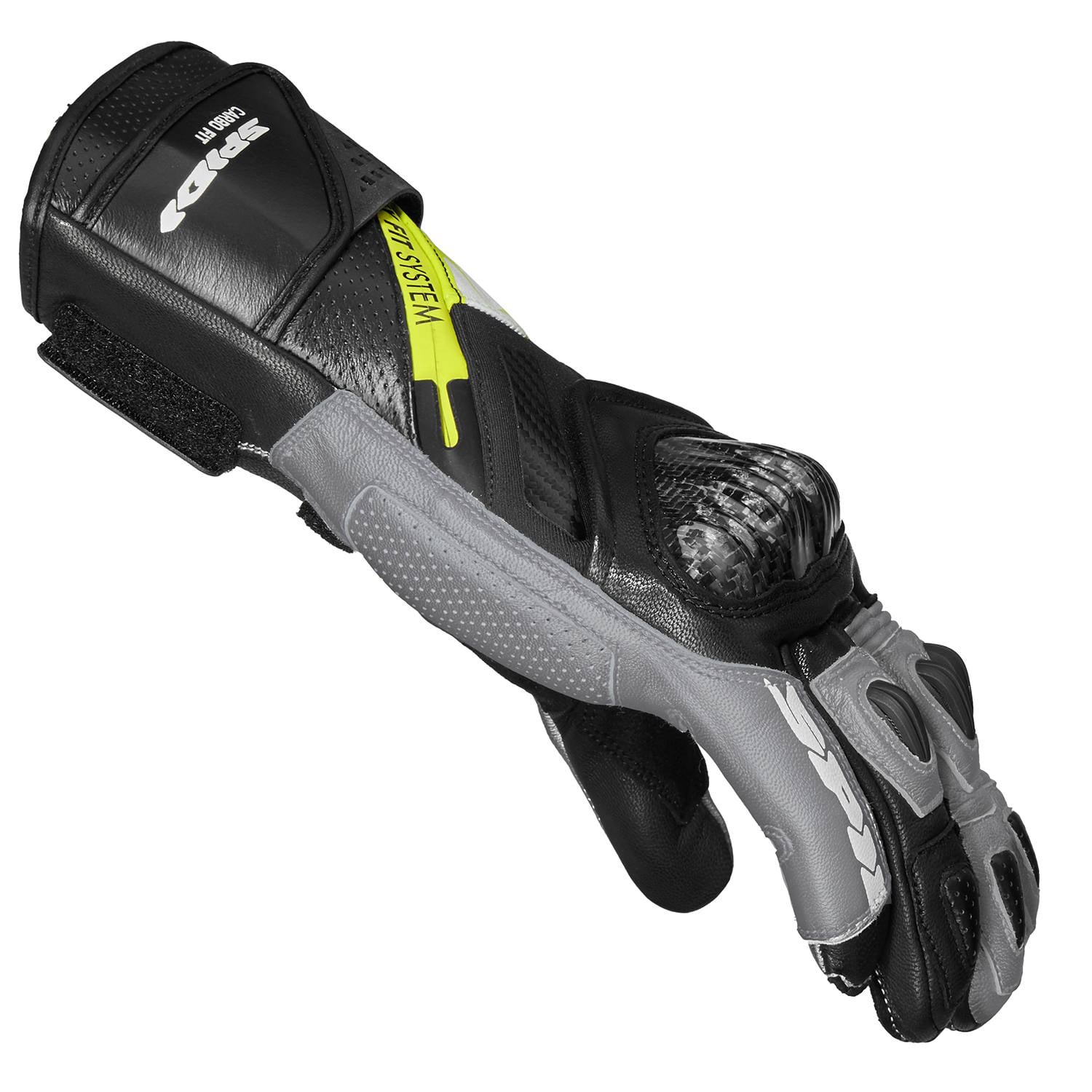 Spidi Carbo Fit Handschoenen Zwart Fluor Geel Maat XL