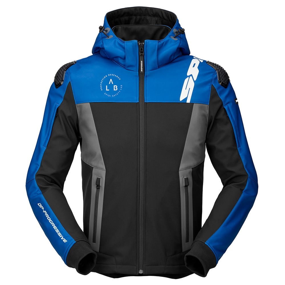 Spidi Hoodie Warrior Blau Schwarz Grau Größe L