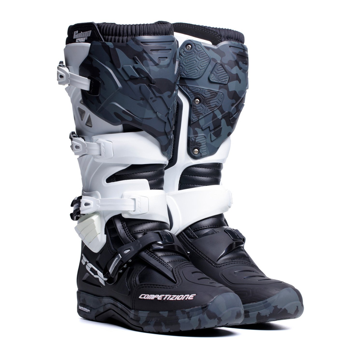 TCX Comp Evo 2 Michelin Schwarz Weiß Camo Stiefel Größe 42