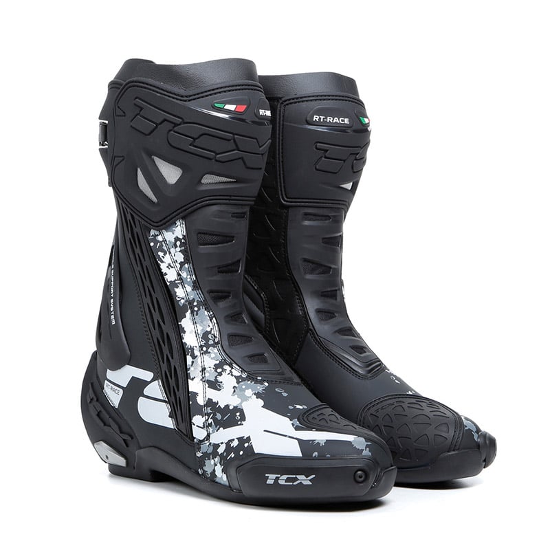 TCX RT-Race Schwarz Weiß Grau Stiefel Größe 38