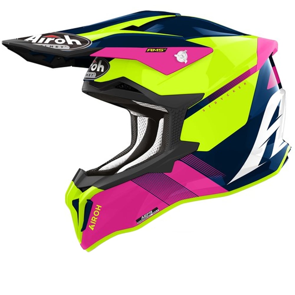 Airoh Strycker Blazer Blue Pink Offroad Helmet Size 2XL