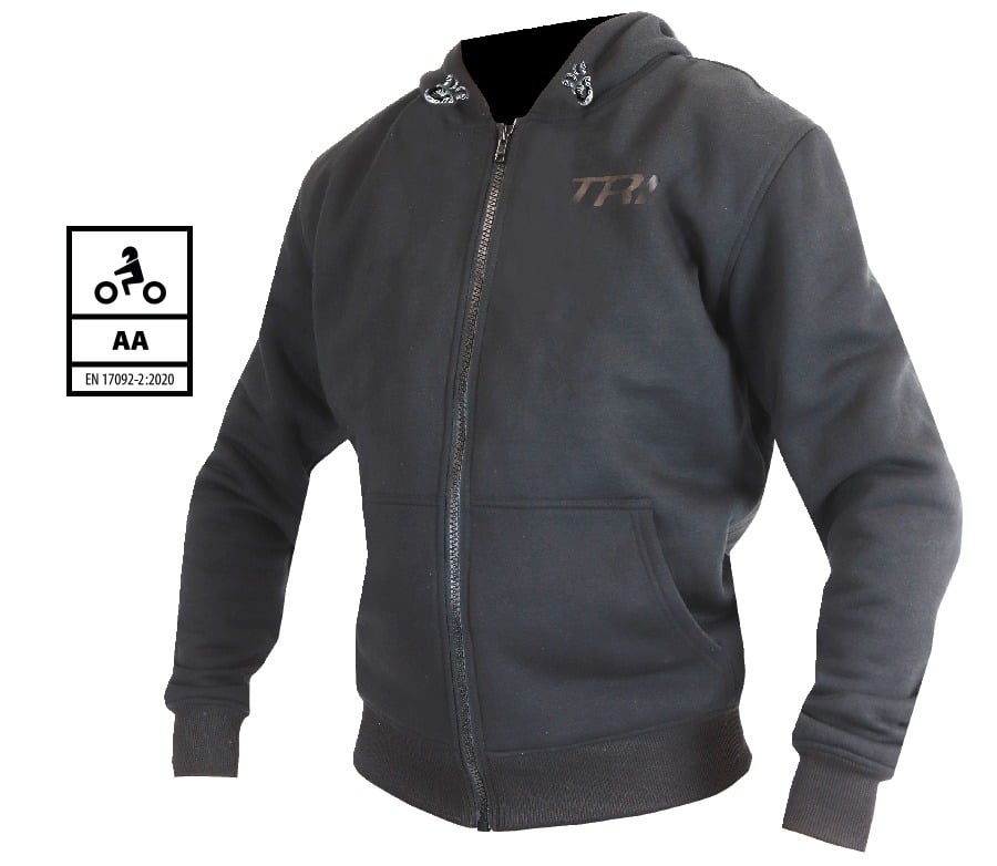 Trilobite 2471 Binder Riding Hoodie mit Reißverschluss Herren Schwarz Samt Größe L