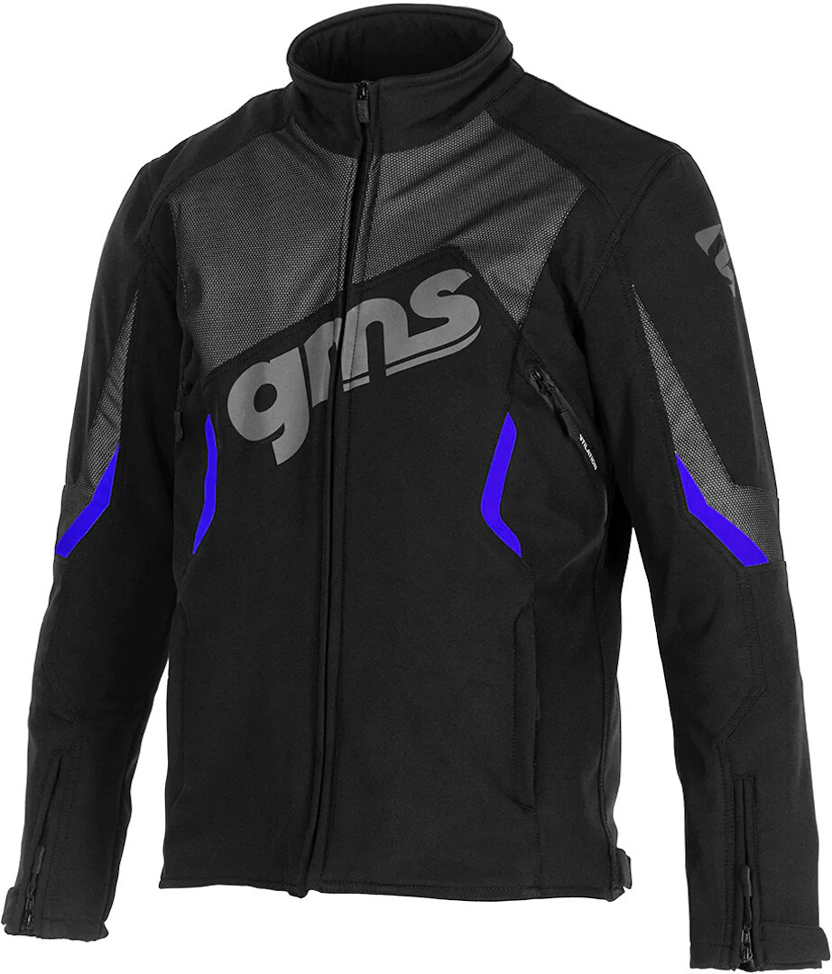 Gms Arrow Schwarz Blau Softshell Motorradjacke Größe XS