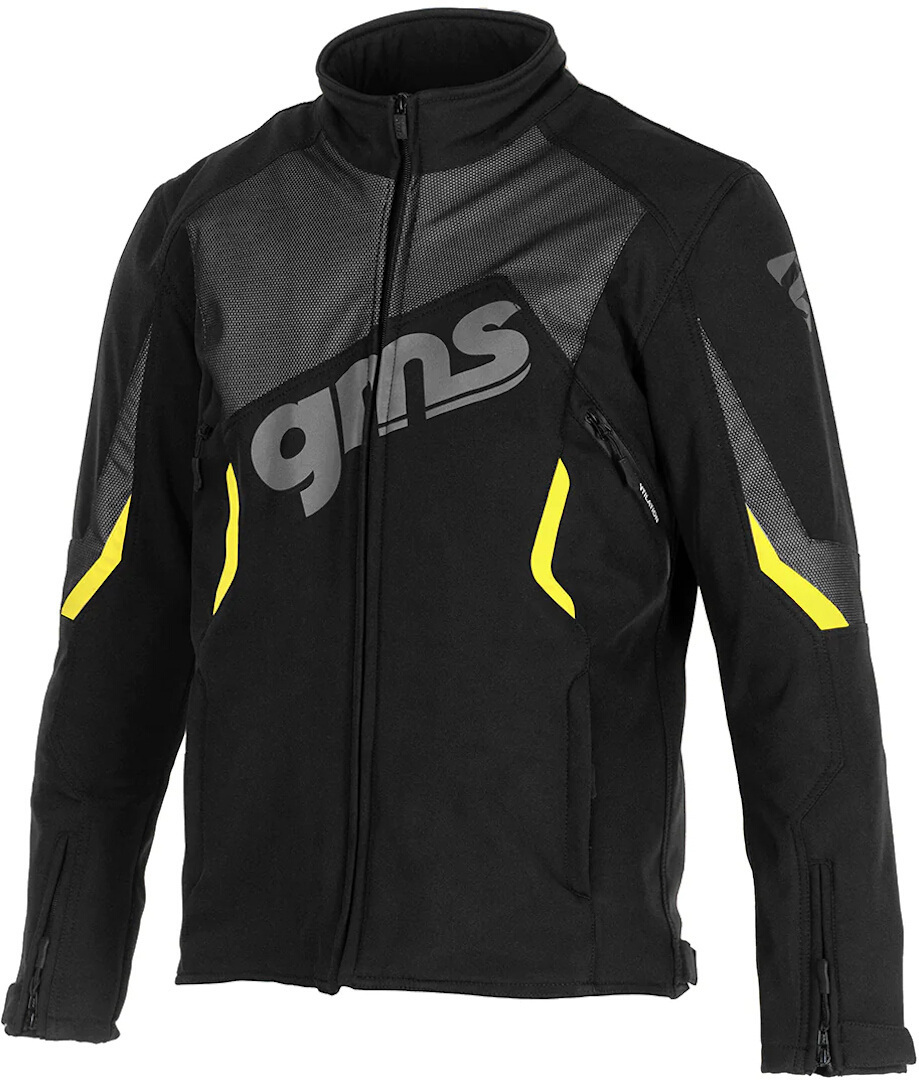 Gms Arrow Schwarz Gelb Softshell Motorradjacke Größe L