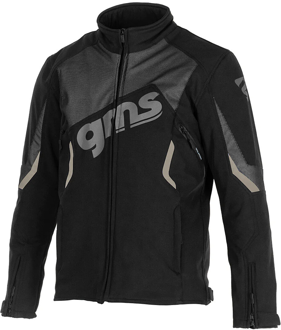 Gms Arrow Schwarz Grau Softshell Motorradjacke Größe S