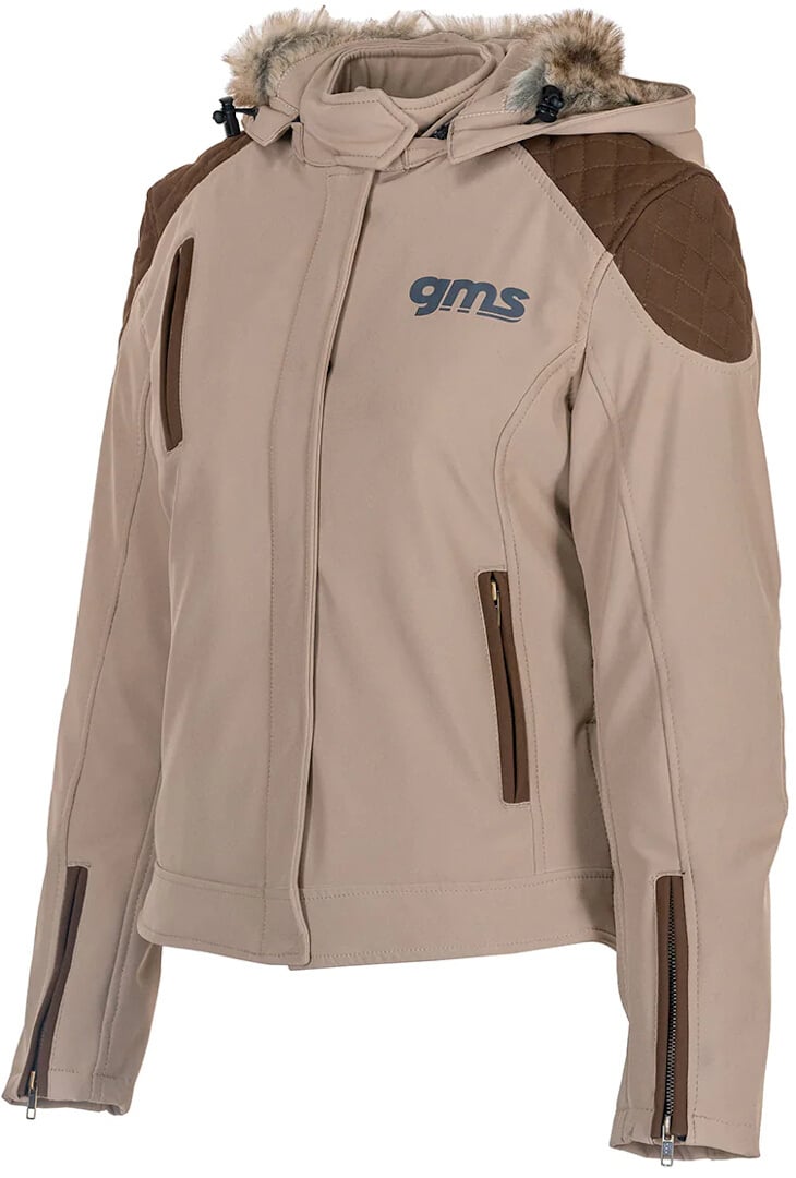 Gms Luna Damen Hellbraun Softshell Motorradjacke Größe L