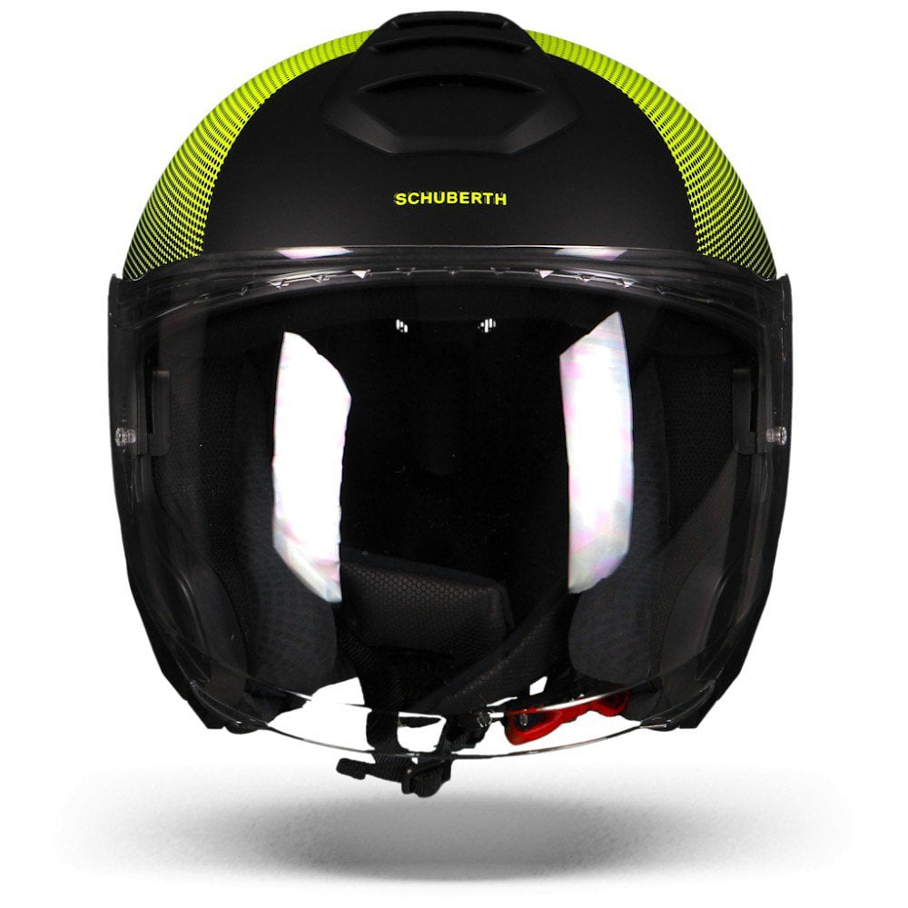 Schuberth M1 Resonance Yellow Jet Helmet Chromeburner